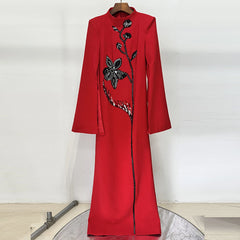 Luxury Black Satin A-Line Evening Gown with Beaded Sweetheart Neckline